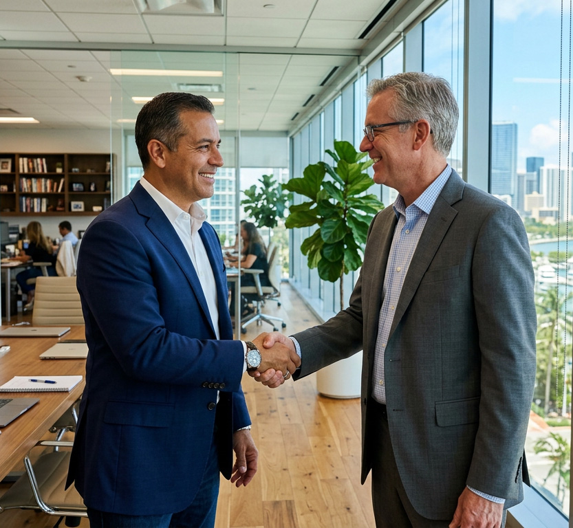business people shaking hands